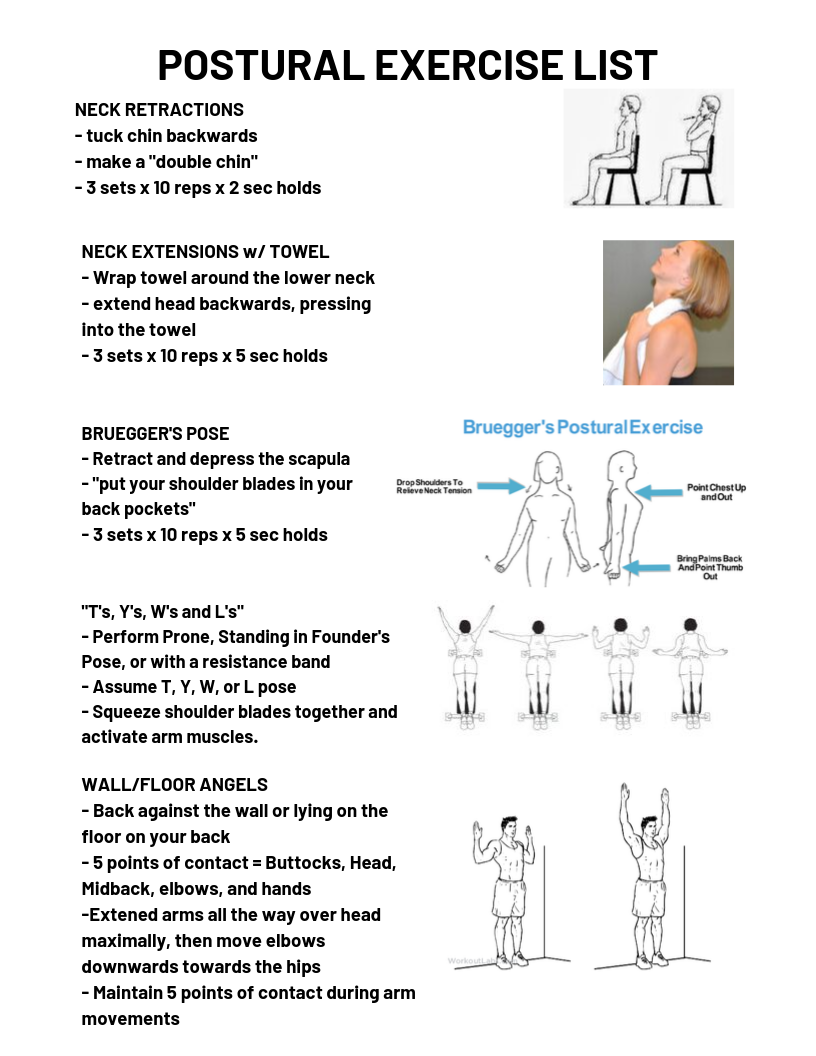 Postural Exercise List